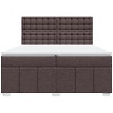  Krevet s oprugama i madracem tamnosmeđi 200x200 cm od tkanine | shoptok.hr