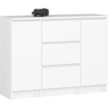 AKORD Komoda, 2 Vrata In 3 Predali, Bela, (5000332099) | Shoptok.si
