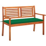  Klupa dvosjed s jastukom 120 cm masivno drvo eukaliptusa | shoptok.hr