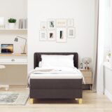 Box Spring Krevet s Madracem u Tamno Smeđoj 100x200 cm Tkanina | shoptok.hr