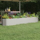 vidaXL visoka greda iz prašno premazanega jekla 260x40x36 cm srebrna Cene