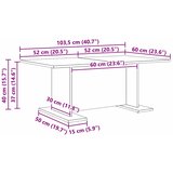  Kava Stol hrast artisan 103.5 x 60 x 40 cm Konstruirano drvo | shoptok.hr