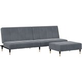 Maison Chic kavč - Sofa - Kanape dvosed z ležiščem in stolčkom za noge temno siv žamet, (21727733) Cene