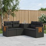  Set sofe 5 kom. Crna Poli Rattan i čelik | shoptok.hr