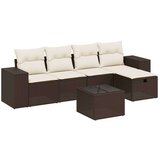  6-dijelni set vrtnih sofa od poliratana s jastucima smeđi | shoptok.hr