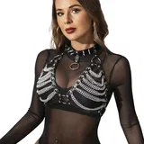 Fetish Harness Bra & Necklace with Chains