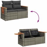  10-dijelni set vrtnih sofa poliratan i bagrem s jastucima sivi | shoptok.hr