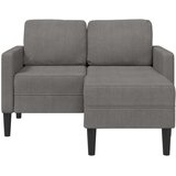 Dvosjed s ležaljkom u obliku slova L svijetlo siva 125 cm lanena | shoptok.hr
