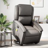  The Living Store Masažni naslanjač s funkcijo vstajanja sivo pravo usnje - Dvižni Masažni Naslanjač, (21447322) | Shoptok.si