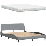 vidaXL Krevet s madracem svjetlosiva 160x200 cm tkanina | shoptok.hr