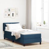 Box Box Spring Postelja s Blazino Modra 80x200 cm Tkanina, (22053009) Cene