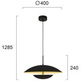  LED luster na sajli MONICA LED/16W/230V crna/zlatna | Eponuda.com