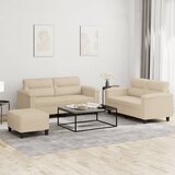  3-dijelni set sofa s jastucima krem od mikrovlakana | shoptok.hr