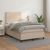 The Living Store Box spring postelja z vzmetnico kapučino 120x200cm umetno usnje - Box Spring Postelja, (21513967) Cene