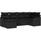  Sjedeća garnitura za vrt 6 kom. Crna poliratan 232,5 x 122,5 x 85 cm | Shoptok.si
