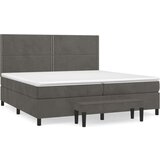  Krevet s oprugama i madracem tamnosivi 200x200 cm baršunasti | shoptok.hr