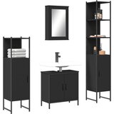 vidaXL 4-dijelni set kupaonskog namještaja crni od konstruiranog drva | shoptok.hr