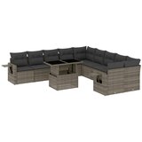 vidaXL 11-dijelni set vrtnih sofa od poliratana s jastucima sivi | shoptok.hr