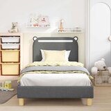  Otroški posteljni okvir z vznožjem Temno siva 90 x 200 cm blago, (5000104779) | Shoptok.si