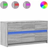 Maison Chic TV omarica - TV stojalo - Televizijska omarica z LED siva sonoma 100x34x50 cm inženirski les, (21699549) Cene