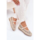 Boto Mesh Espadrilles With Embroidery On Platform Beige Laxisa | shoptok.hr