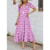 Fenzy Maxi Haljina S Geometrijskim Uzorkom, Roza | shoptok.hr