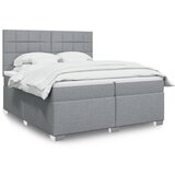 vidaXL Box spring postelja z vzmetnico svetlo siva 200x200 cm blago Cene