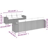  8-dijelni set vrtnih sofa od poliratana s jastucima sivi | shoptok.hr
