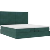 vidaXL Okvir kreveta s madracima tamnozeleni 200x200cm baršunasti - Tamnozelena 200 x 200 cm Gladak dizajn | shoptok.hr