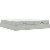  Konstrukcija postelje Svetlo siva 200 x 200 cm Žamet | Shoptok.si
