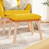 vidaXL stolček za noge gorčično rumen 45x29,5x39 cm blago in um. usnje | Shoptok.si