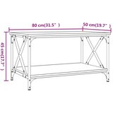  Stolić za kavu crni 80x50x45 cm konstruirano drvo i željezo | Eponuda.ba