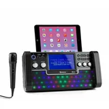 Auna DiscoFever LED Bluetooth Karaoke napravaLED 7" TFT zaslon CD USB črne barve
