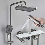 ELITE EDITION Termostatski tuš sistem ELT1104, nadometna izvedba iz medenine v več barvnih izvedbah — Gun metal - bela | Shoptok.si