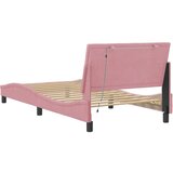  Okvir kreveta s LED-om bez madraca Hanko ružičasti 100 x 200 cm baršunasti | shoptok.hr