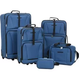 vidaXL Komplet potovalne prtljage 5 kosov modro blago