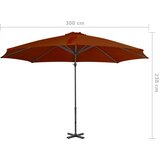 Konzolni suncobran s aluminijskom šipkom terakota 300 cm | shoptok.hr