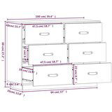  Komoda medeno rjava 100x40x75 cm trdna borovina, (20654754) | Shoptok.si