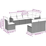  8-dijelni set vrtnih sofa s jastucima smeđi od poliratana | shoptok.hr