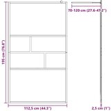  Zid za walk-in tuš Crna 80 x 195 x 0.5 cm Staklo i aluminij | shoptok.hr