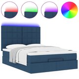  Otomanski okvir kreveta s madracem plavi 140x200cm od tkanine | shoptok.hr