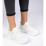 Gemre White stylish sneakers on a chunky sole Lukaro | shoptok.hr