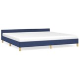 The Living Store Posteljni okvir z vzglavjem moder 200x200 cm blago - Posteljni Okvir Z Vzglavjem, (21524981) | Shoptok.si