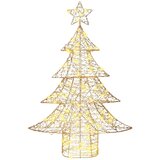vidaXL Božično drevo med 120 LED Toplo bela 120 cm PET | Shoptok.si