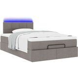 vidaXL Otomanski okvir kreveta s madraca smeđesivi 120x200cm tkanine | shoptok.hr