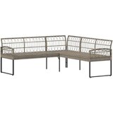  Set vrtnog kauča s jastukom 2 pcs Sivi Poli Rattan i čelik - Sivi | shoptok.hr