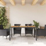  Vrtni stol s pločom od drva bagrema crni 150x90x75cm poliratana | shoptok.hr