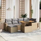 vidaXL 7-dijelni set vrtnih sofa od poliratana s jastucima bež | shoptok.hr