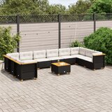 vidaXL 11-dijelni set vrtnih sofa od poliratana s jastucima crni | shoptok.hr
