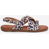 Boto Women's Flat Sandals With Golden Studs Black-White Zanira | ePonuda.com